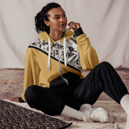Sustainable Zip Hoodie, Unisex - Recycled (Tan/Black) - Vegan America
