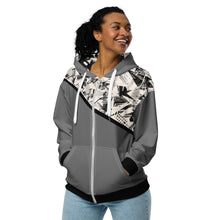 Sustainable Zip Hoodie, Unisex - Recycled (Gray/Black) - Vegan America