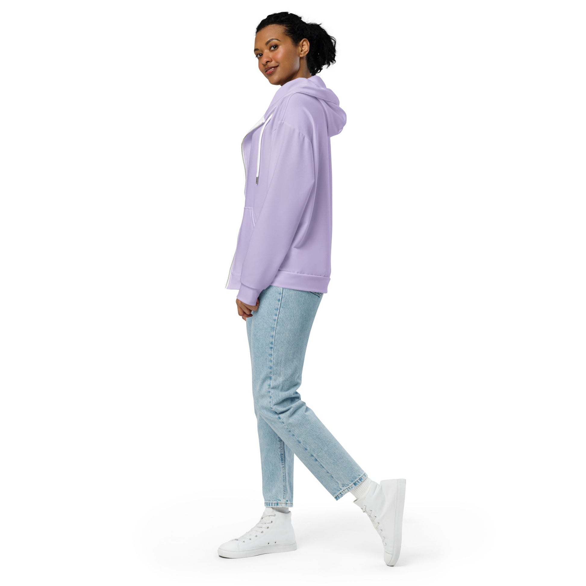 Lavender Sustainable Hoodie, Women's Zip Up - Vegan America