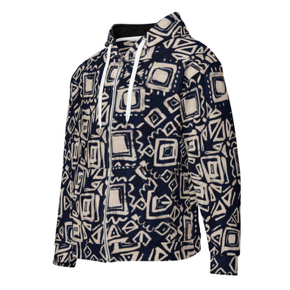 Sustainable Zip Hoodie, Unisex - Tribal Inspired - Vegan America