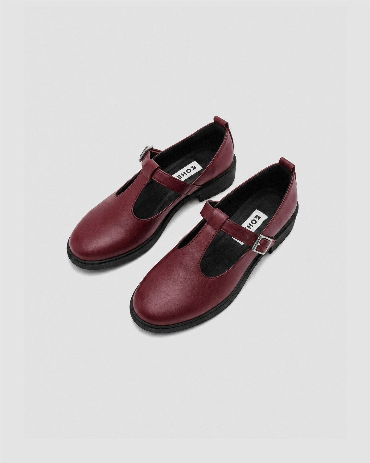 Burgundy Mary Jane Shoes Women, Vegan Leather – Curtsy | BOHEMA - Vegan America