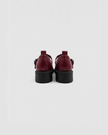 Burgundy Mary Jane Shoes Women, Vegan Leather – Curtsy | BOHEMA - Vegan America