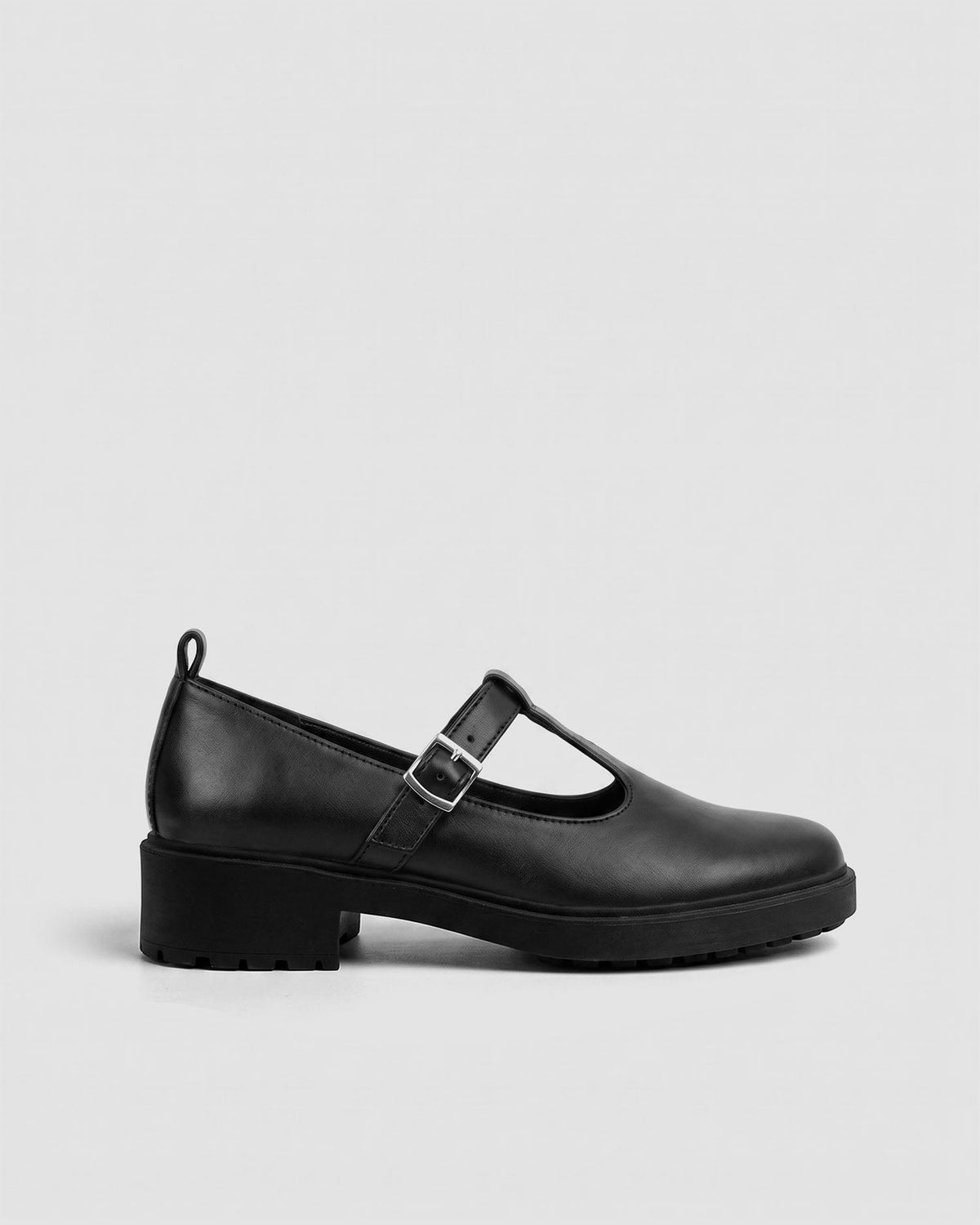 Black Mary Jane shoes women, vegan leather with strap, Curtsy BOHEMA
