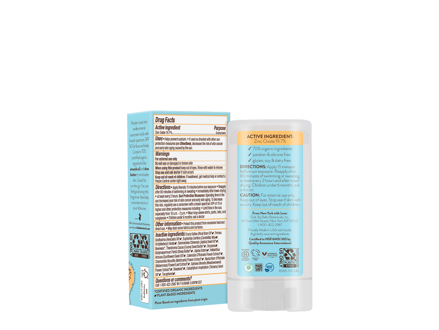 Sensitive Baby Mineral Sunscreen Stick SPF50 Duo