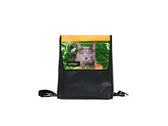 backpack XS publicity banner & cat food package black green - Vegan America