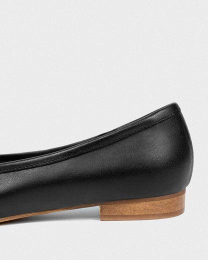 Audrey Pumps Black grape leather ballerinas - Vegan America