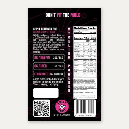 Cultured Virginia Apple Bourbon BBQ Tempeh Jerky