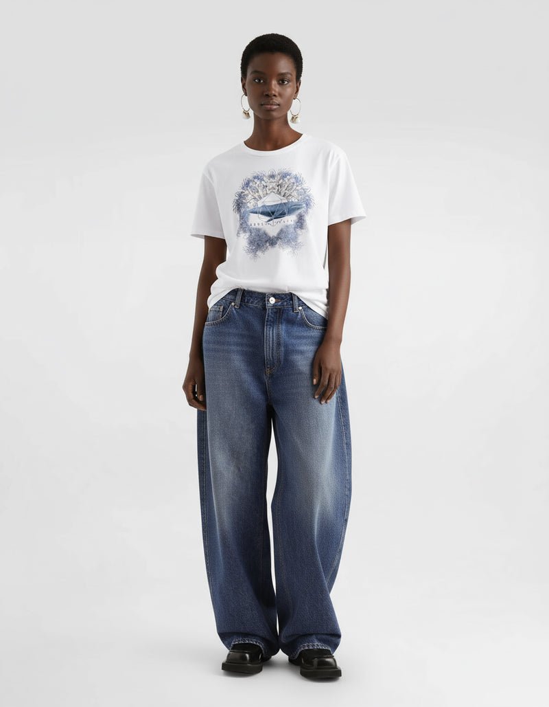 Unisex Icosahedron White Eternal T-Shirt - Vegan America