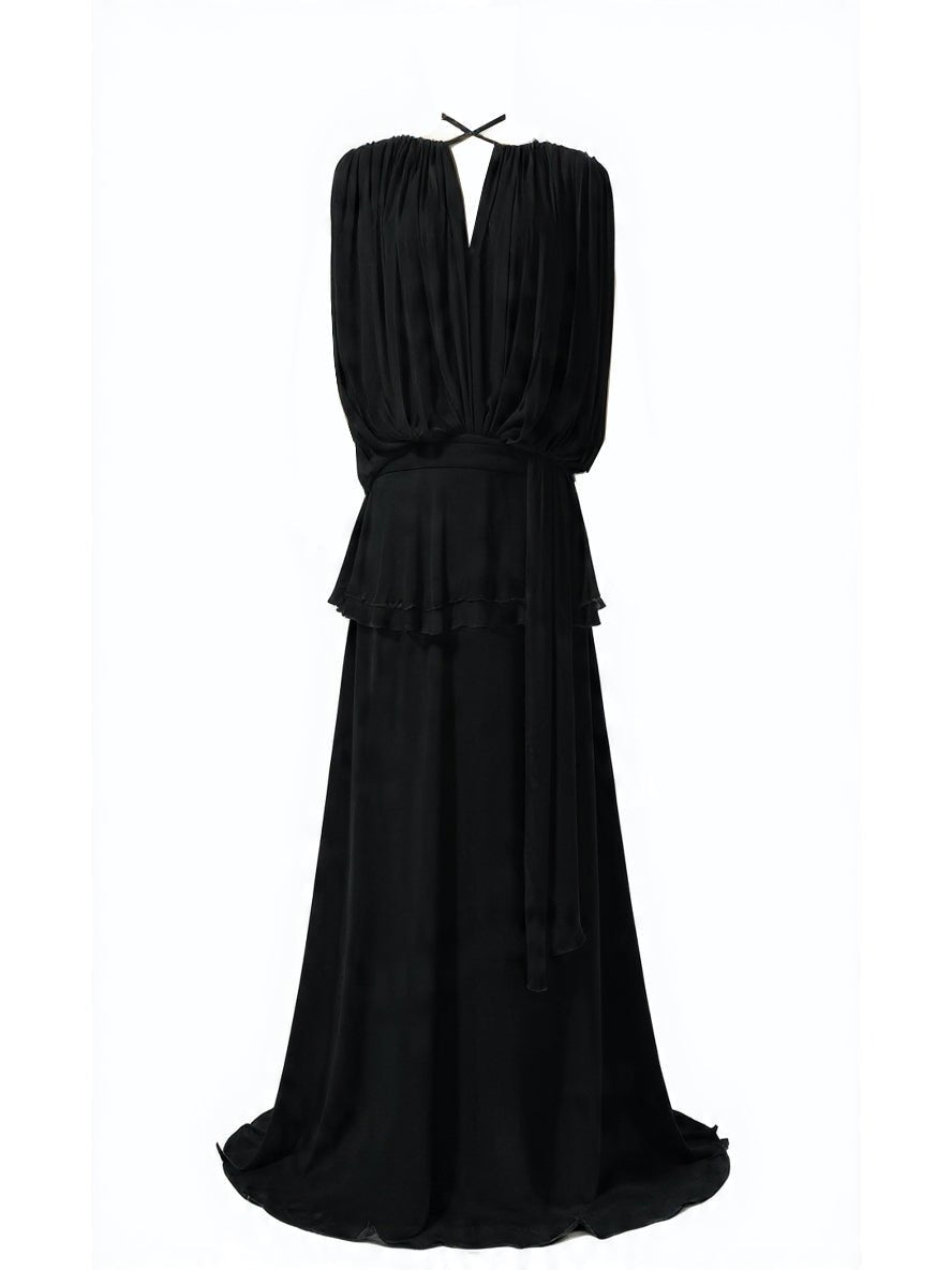Midnight Drape Evening Gown — Eucalyptus Silk - Vegan America