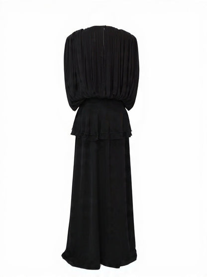 Midnight Drape Evening Gown — Eucalyptus Silk - Vegan America