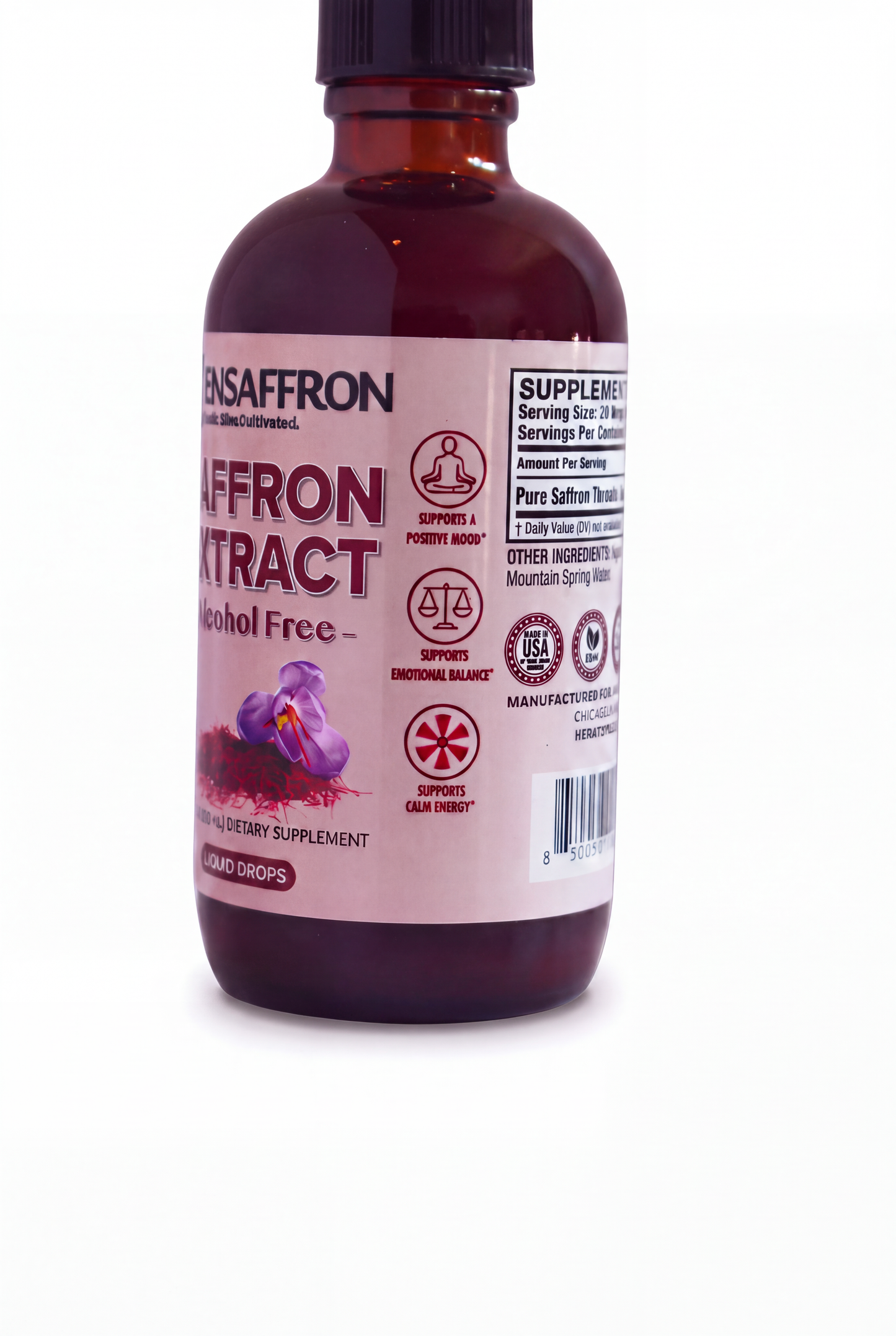 Alcohol-Free Premium Saffron Extract (Made With Pure Heray Saffron Threads)