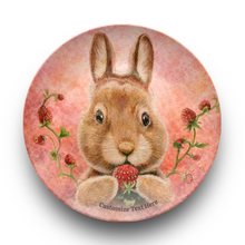 Personalized Kids Plate & Bowl with Bunny & Strawberry – Whimsical Tableware for Children