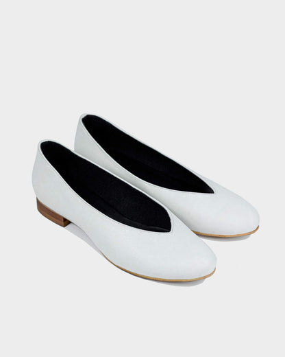 Pumps White Nopal ballerinas made of cactus leather - Vegan America