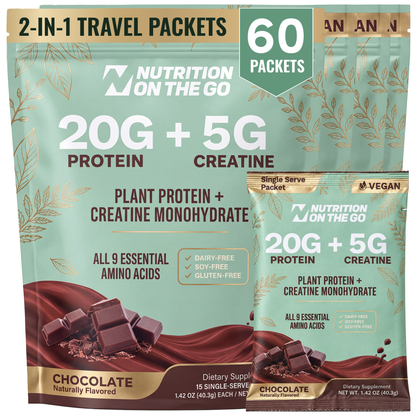 2-in-1 Vegan Protein + Creatine Travel Packets