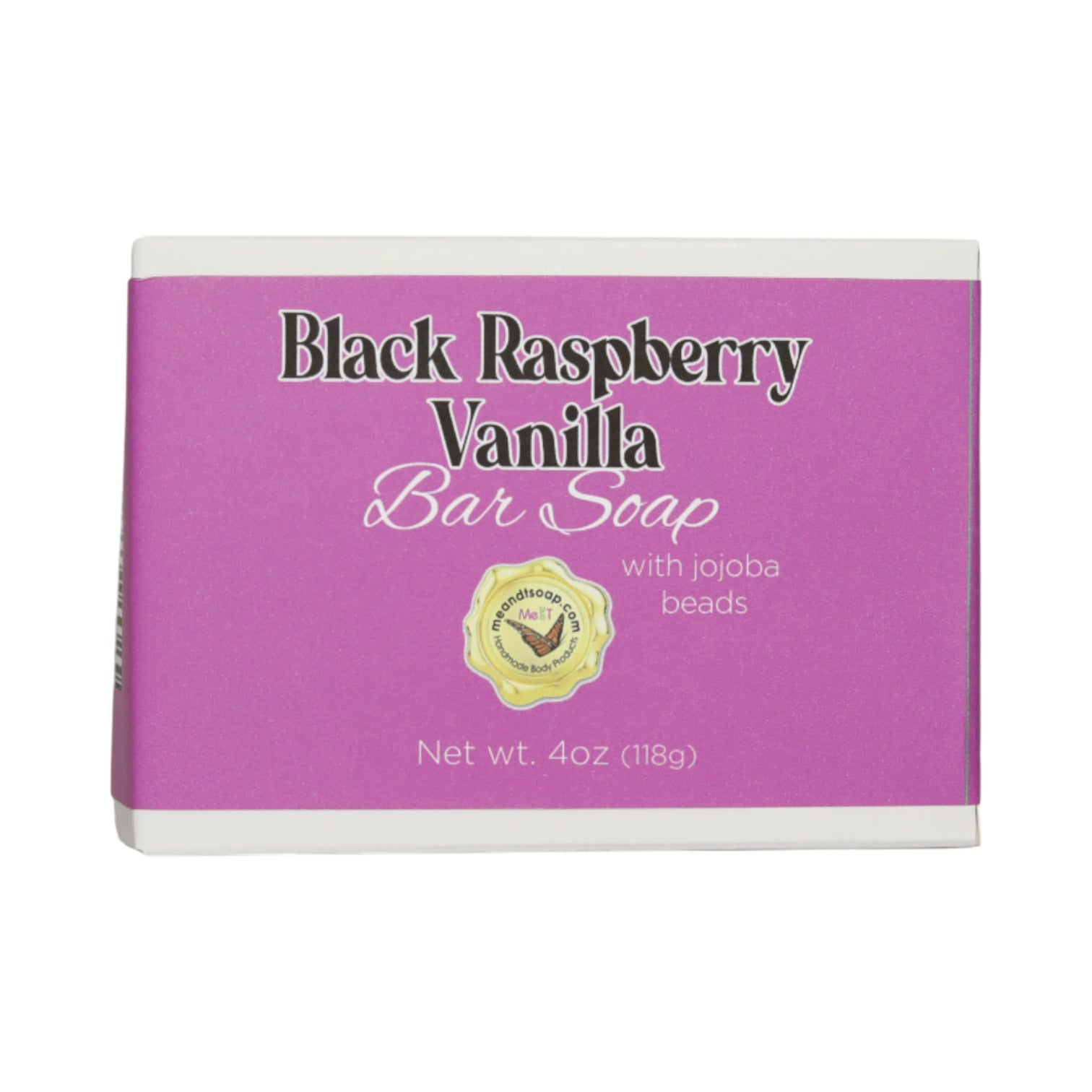 Black Raspberry Vanilla Bar Soap with jojoba beads for gentle exfoliation
