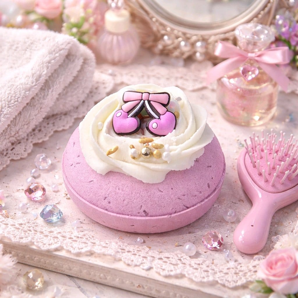 croc charm bath bomb donuts in black raspberry vanilla