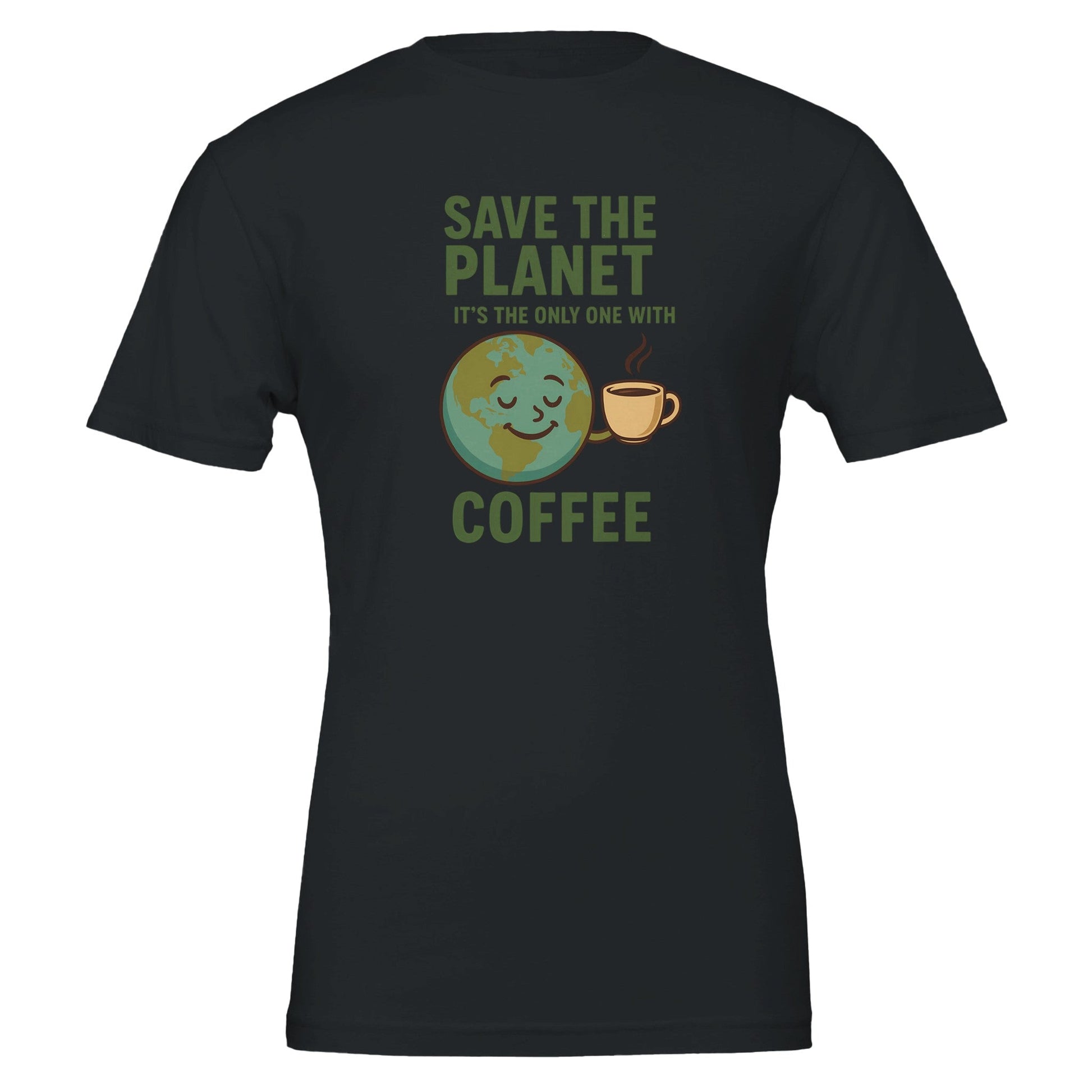 The Only Planet With Coffee, Funny Tshirt - Vegan America