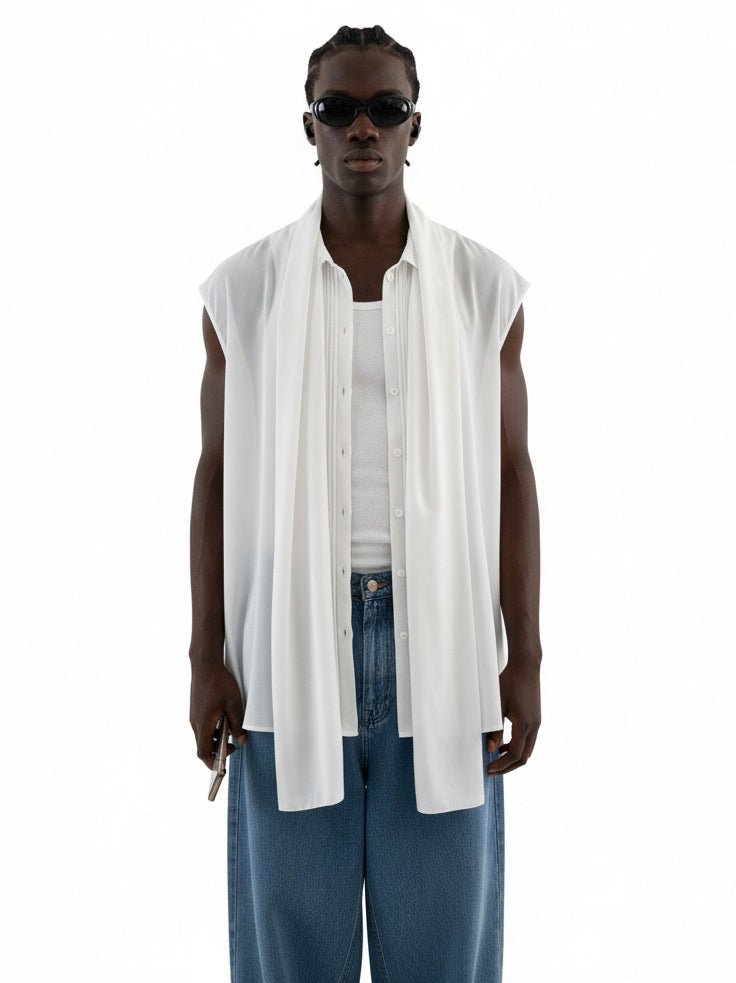 Eucalyptus Scarf Sleeveless Blouse - Vegan America