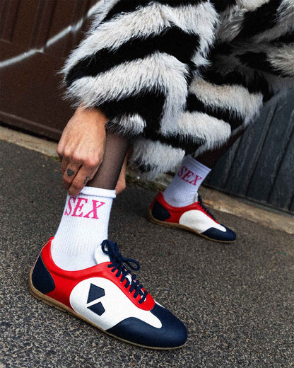 Racer Sneakers Blue Red White - Vegan America