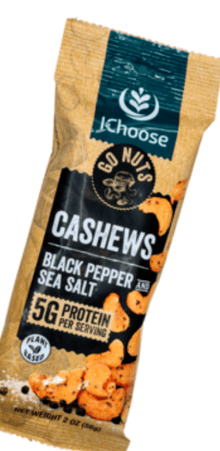 IChoose's Go Nuts – Roasted Cashews, High Protein Snack, 56g / 2oz - Vegan America