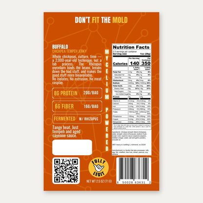 Cultured Heat Buffalo Tempeh Jerky