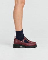 Burgundy Mary Jane Shoes Women, Vegan Leather – Curtsy | BOHEMA - Vegan America