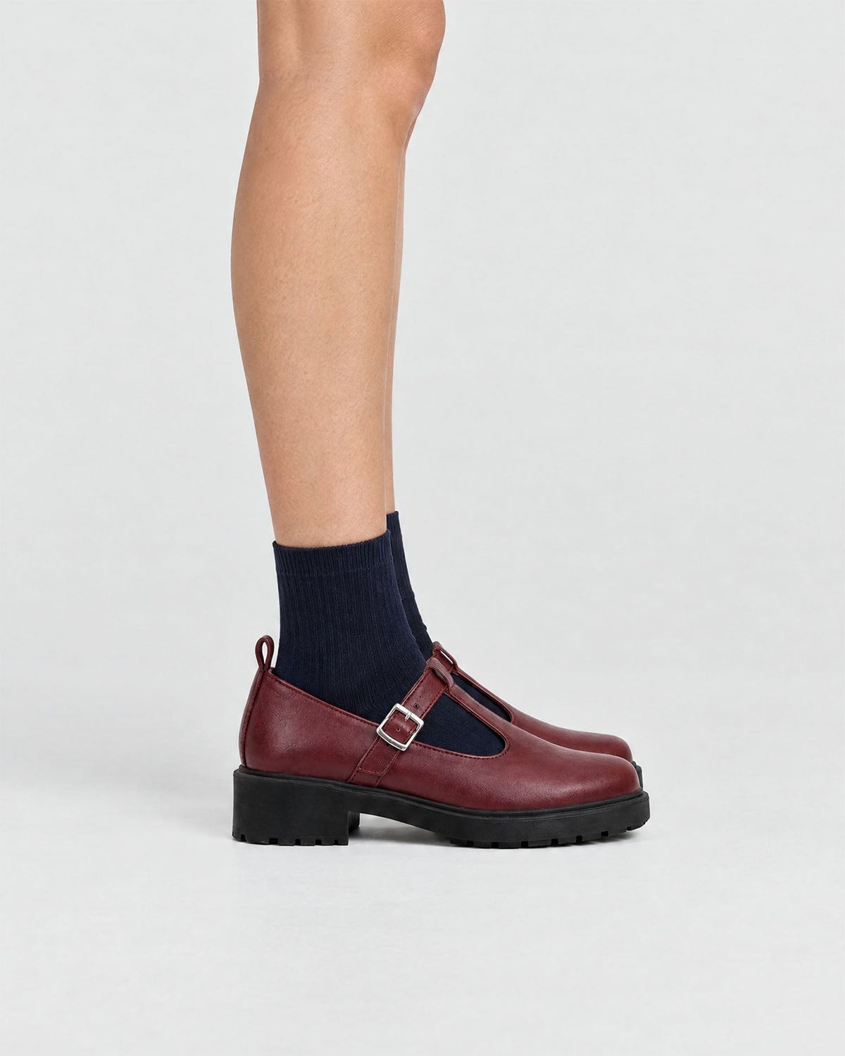 Burgundy Mary Jane Shoes Women, Vegan Leather – Curtsy | BOHEMA - Vegan America