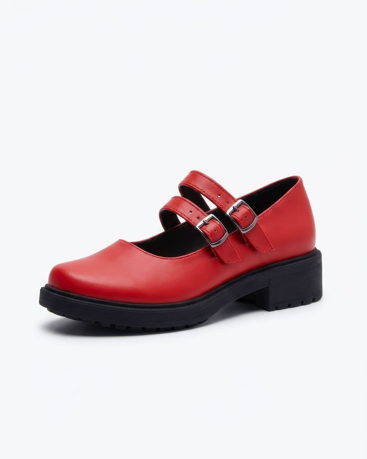 Twin Mary Jane grape leather ballerinas with double strap - Vegan America