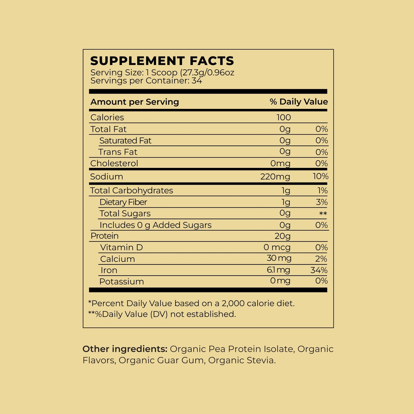 Organic Vegan Protein Powder - Vanilla Flavored