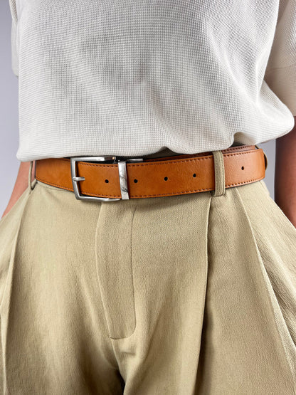 Reverse reversible belt – Black/Camel