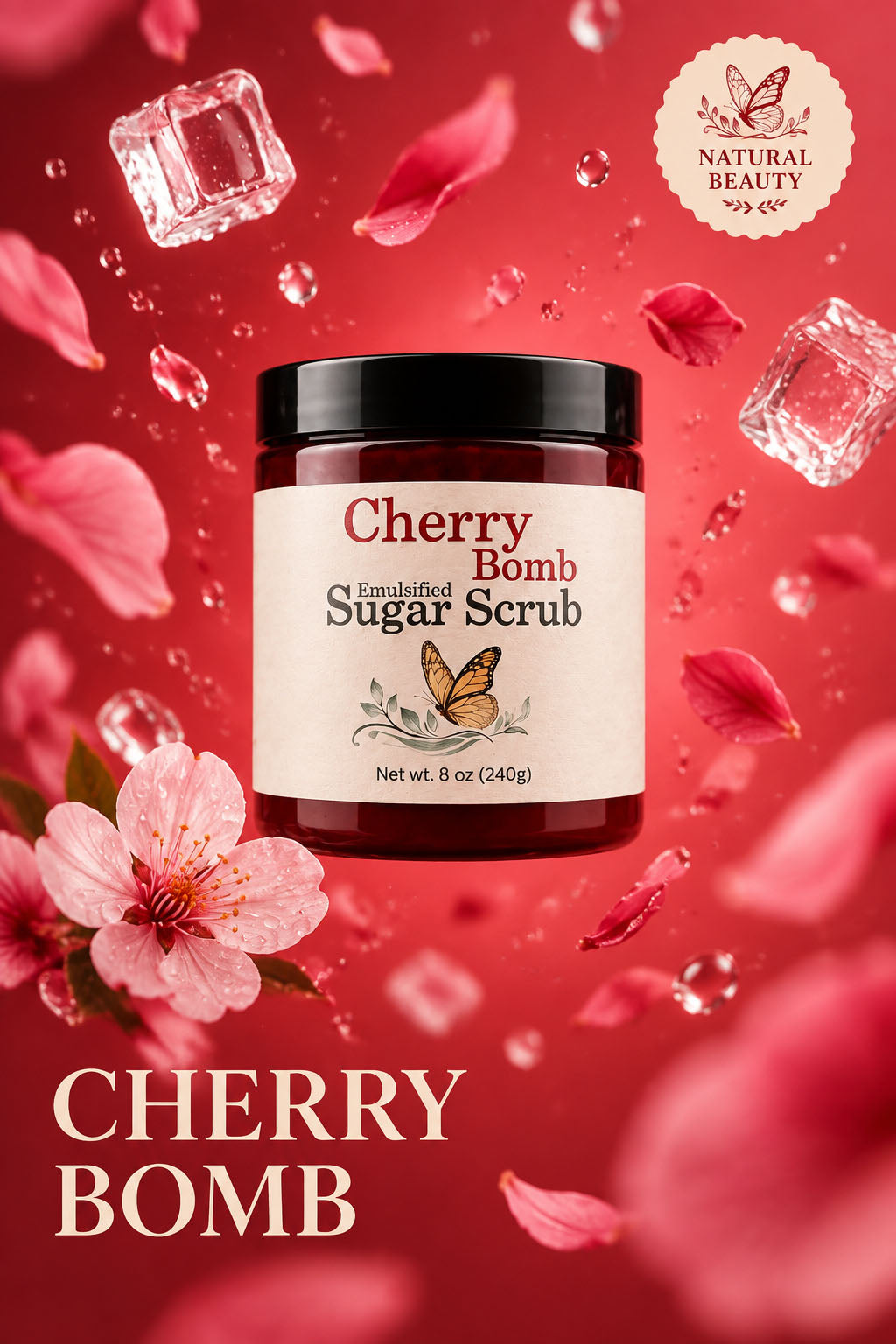 cherry bomb emulsified sugar scrub