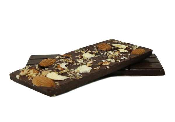 Mixed Nuts & Quinoa Dark Raw Chocolate Tablet, Large - Vegan America