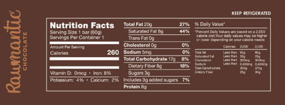 Dark Raw Chocolate Vegan Protein Bars 6 or 12 Pack