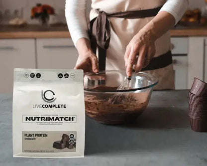 LiveComplete NutriMatch™ Plant Protein | CASE PACK 8 units | Chocolate | 20 Servings | 20g Clean Plant Protein Powder with 96% Match Rate