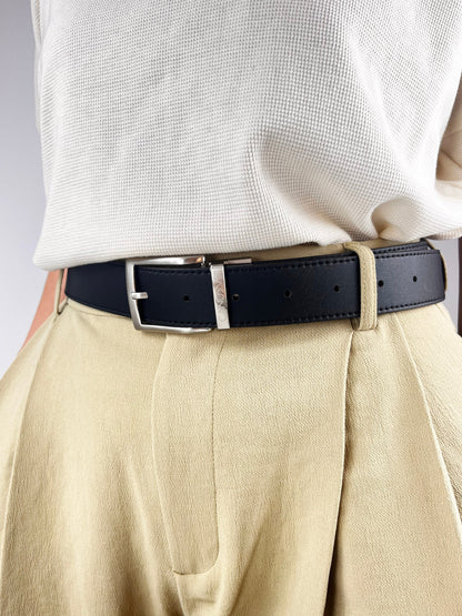 Reverse reversible belt – Black/Camel
