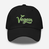 Vegan Hat / Cap With Premium Green and White Stitched Embroidery - Vegan America