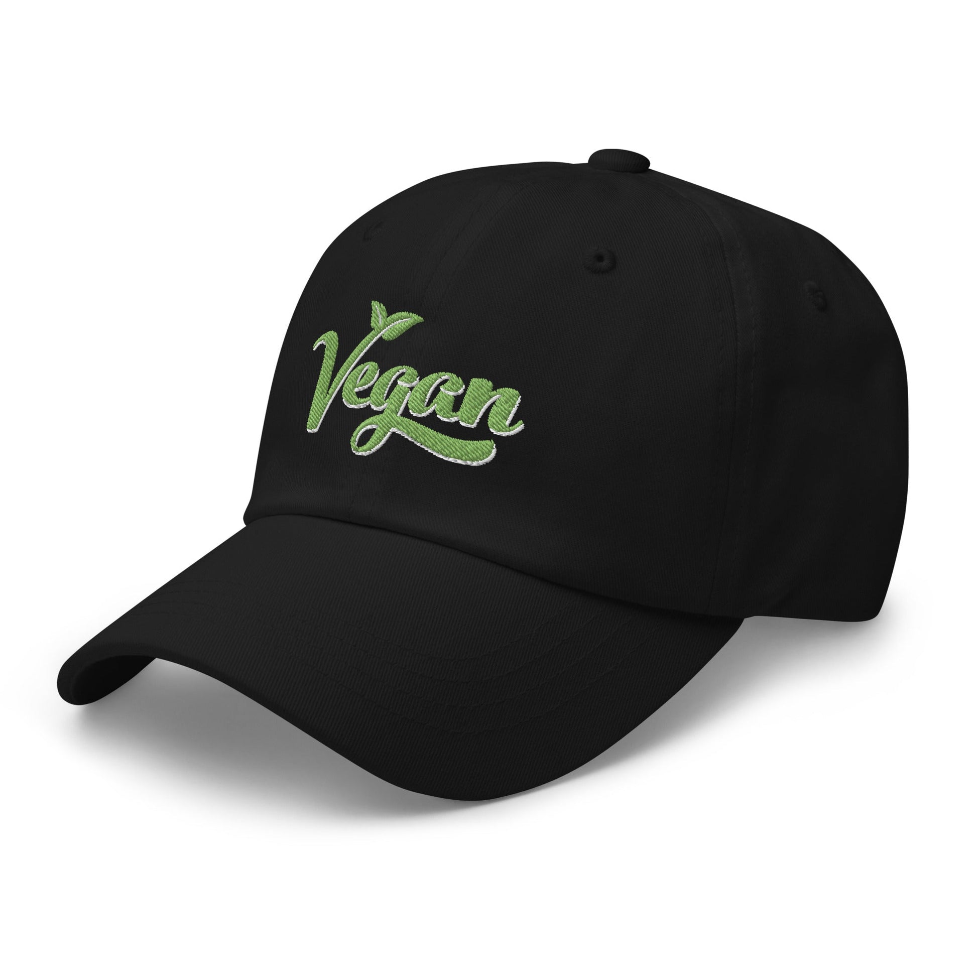 Vegan Hat / Cap With Premium Green and White Stitched Embroidery - Vegan America