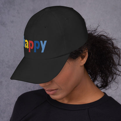 The Happy Hat - Colored Embroidery, 100% Chino Cotton Twill - Vegan America
