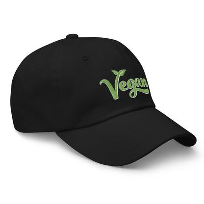 Vegan Hat / Cap With Premium Green and White Stitched Embroidery - Vegan America