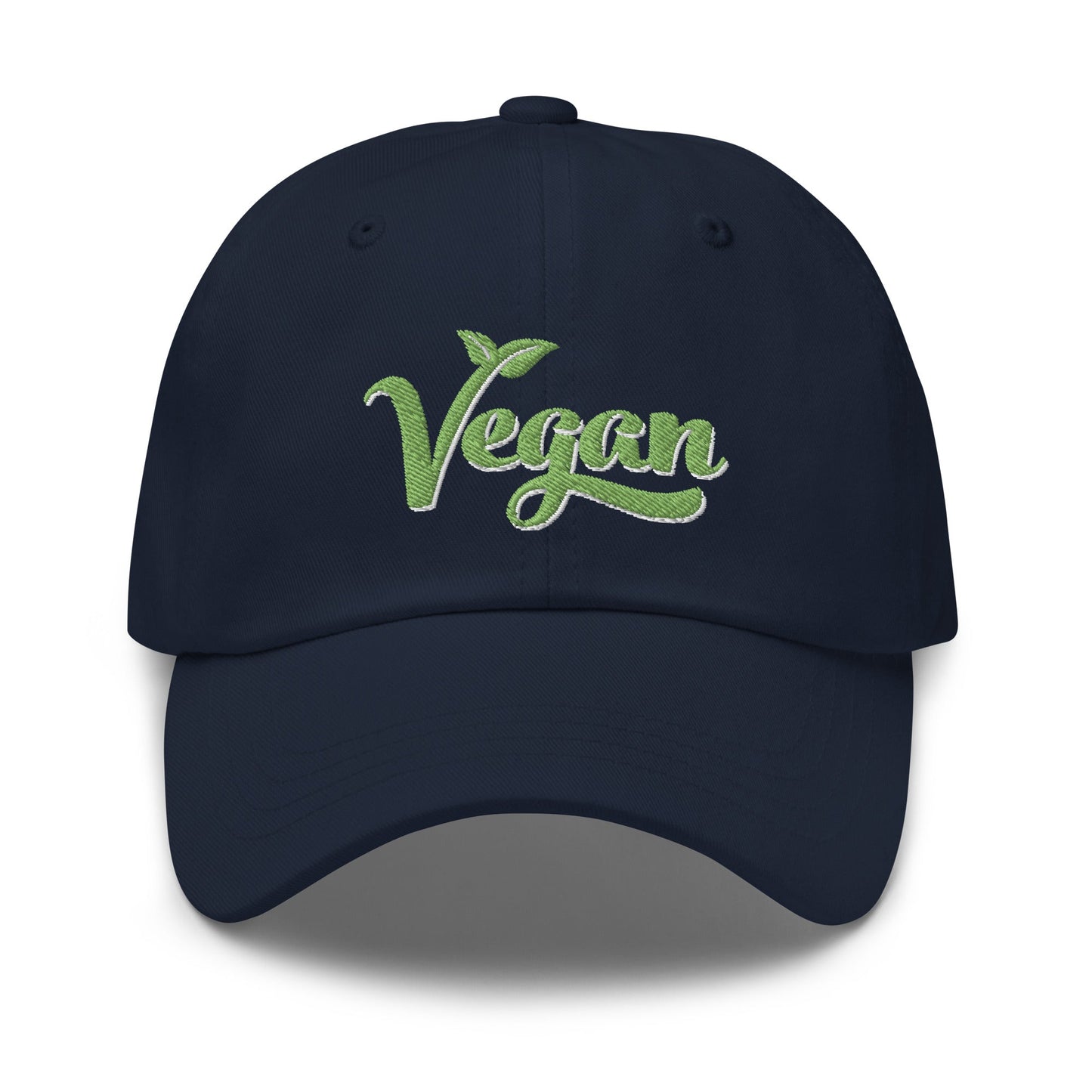Vegan Hat / Cap With Premium Green and White Stitched Embroidery - Vegan America