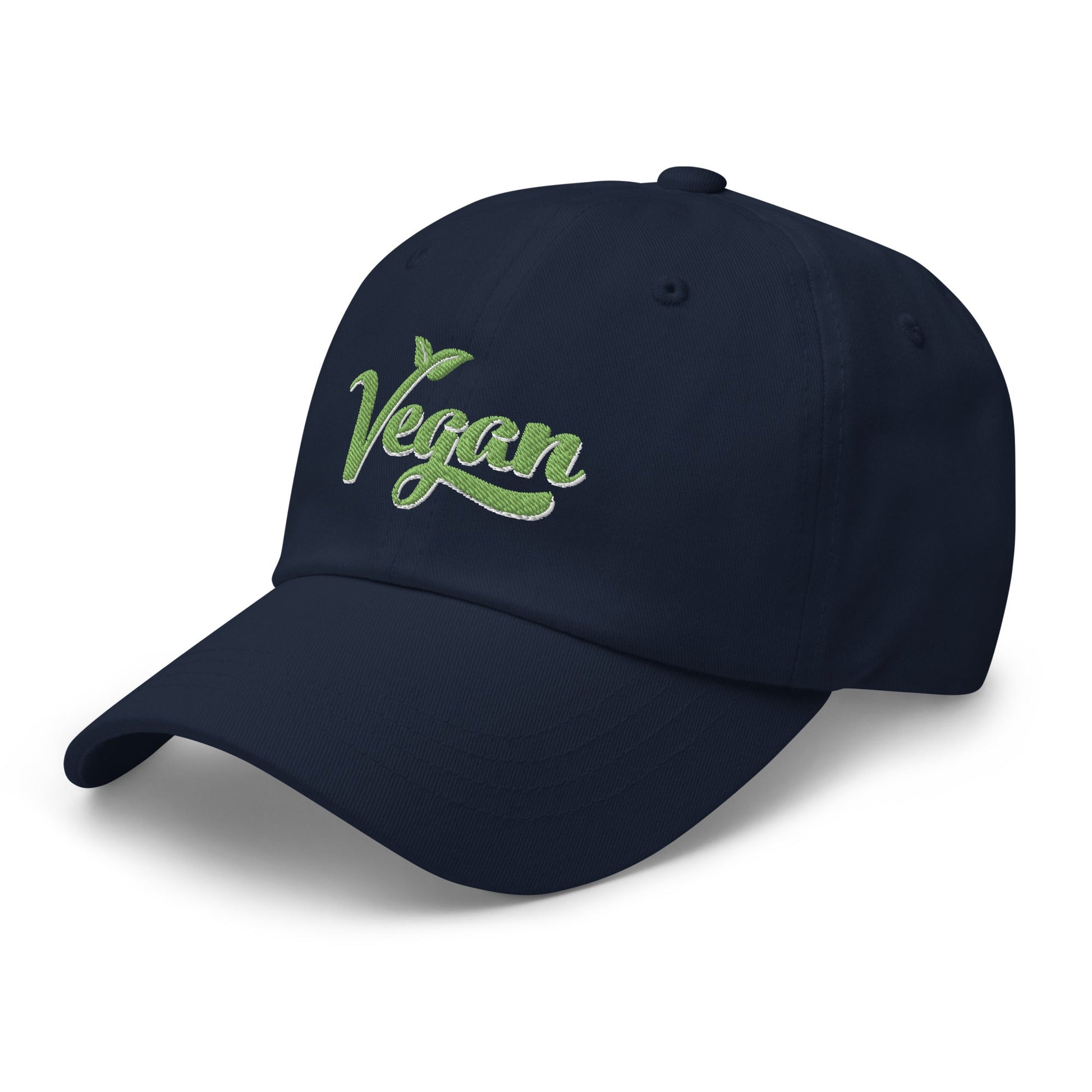 Vegan Hat / Cap With Premium Green and White Stitched Embroidery - Vegan America