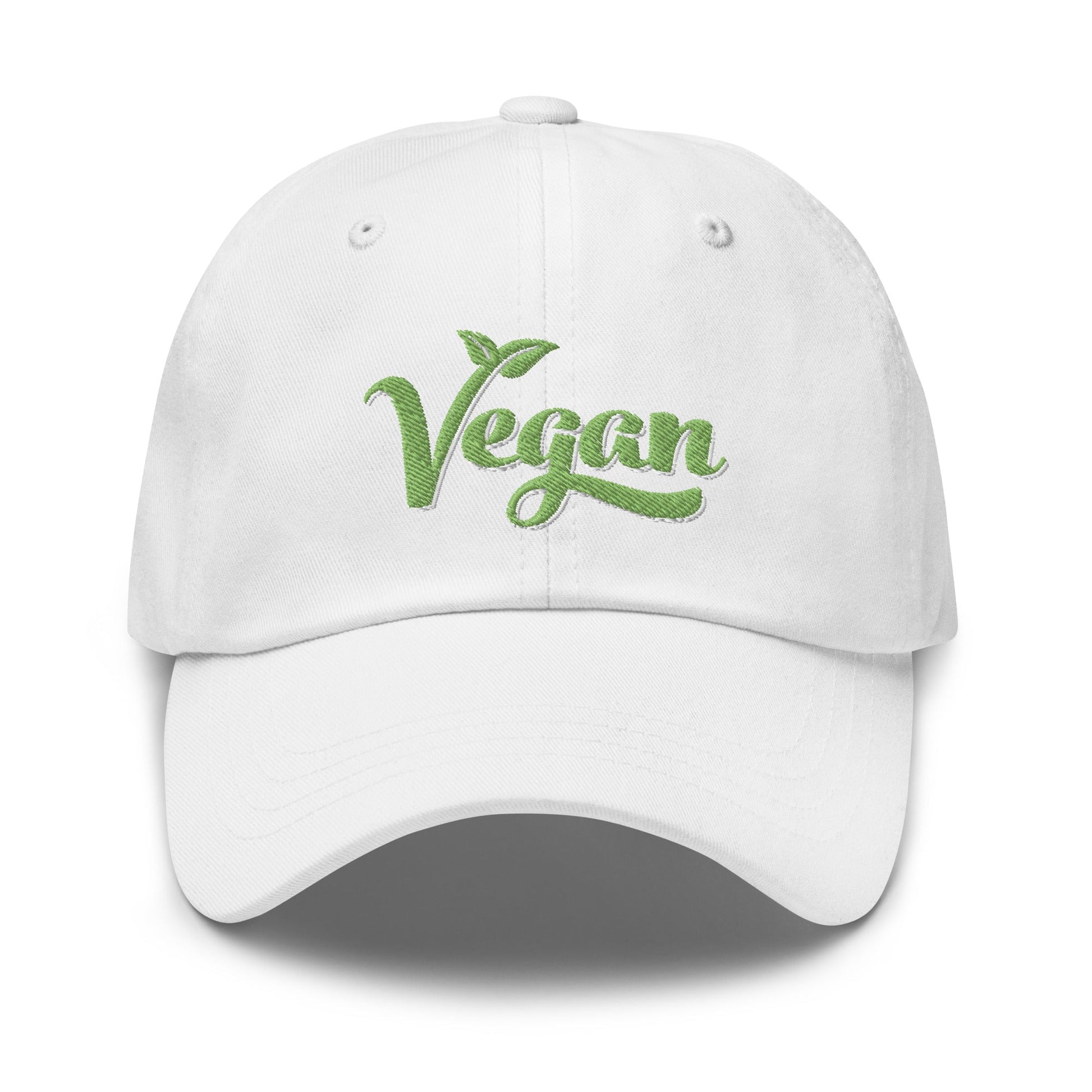 Vegan Hat / Cap With Premium Green and White Stitched Embroidery - Vegan America