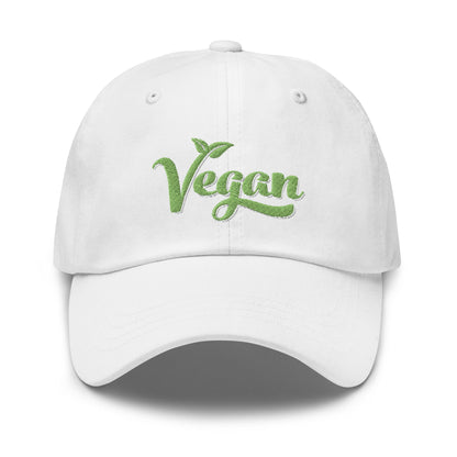 Vegan Hat / Cap With Premium Green and White Stitched Embroidery - Vegan America