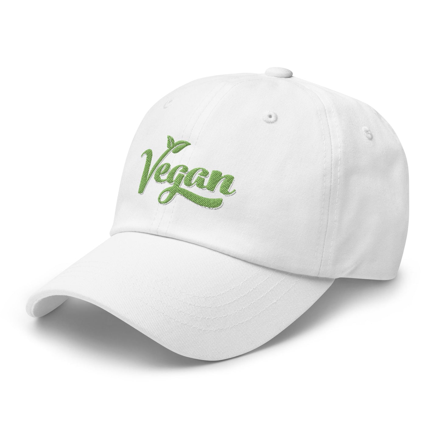 Vegan Hat / Cap With Premium Green and White Stitched Embroidery - Vegan America
