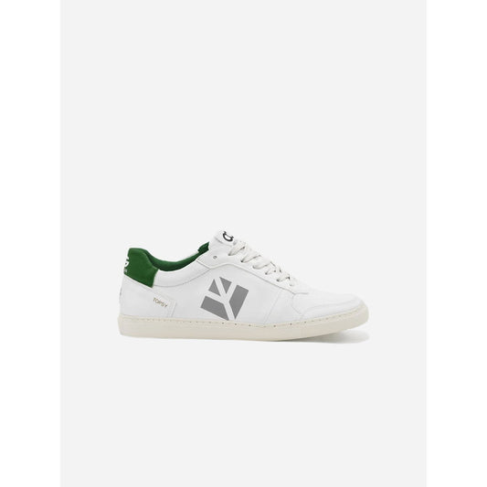 COG Topsy Unisex Grape Leather Vegan Trainers | Green & White 35