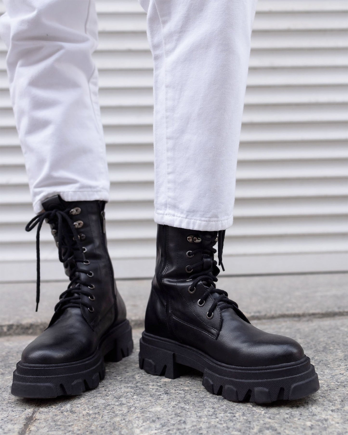 Combat black boots - Vegan America