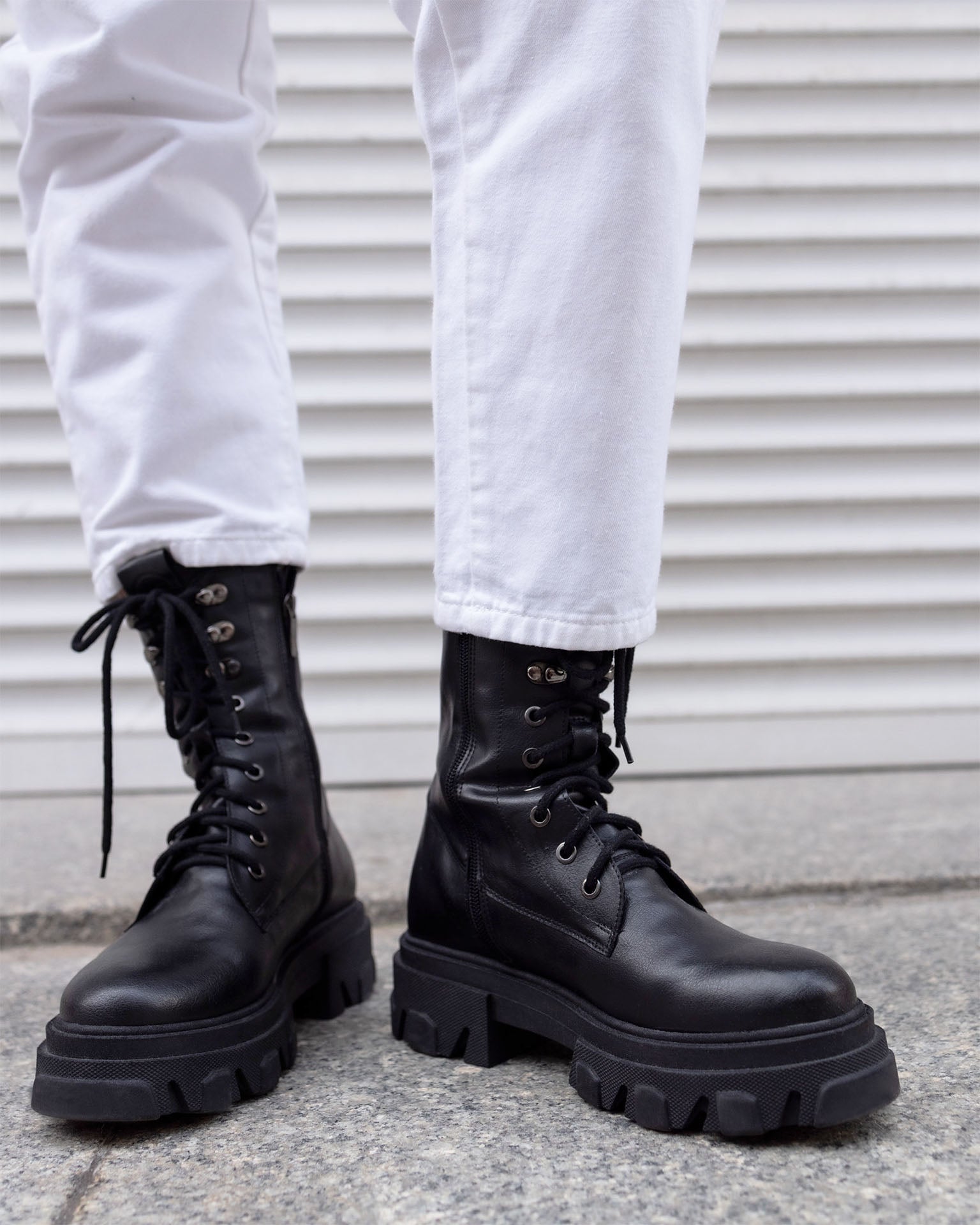 Combat black boots - Vegan America