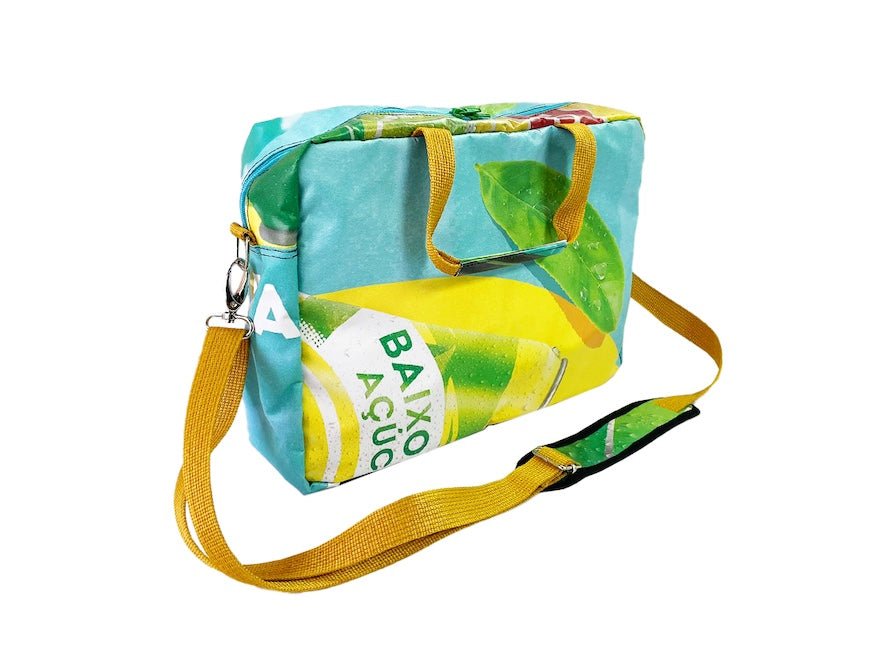 computer bag pub banner light blue & yellow - Vegan America