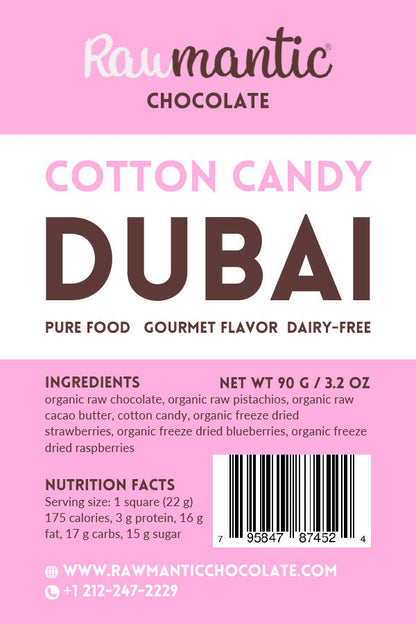 Cotton Candy Angel Hair Dubai chocolate plant based, vegan Bar. 90g