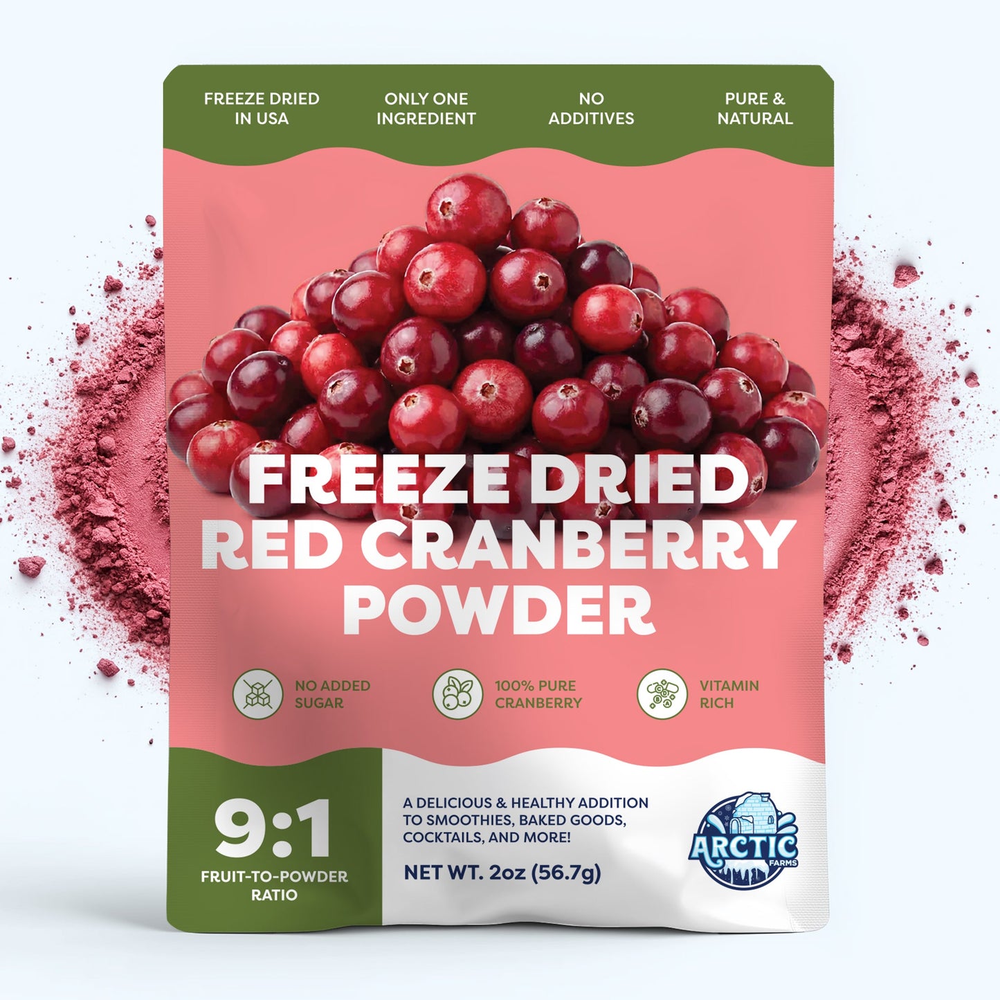 Freeze Dried Red Cranberry Powder